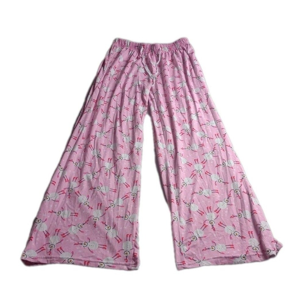 Hello Mello Lounge Pants Christmas Holiday Snowmen Novelty Pant pajama Size M